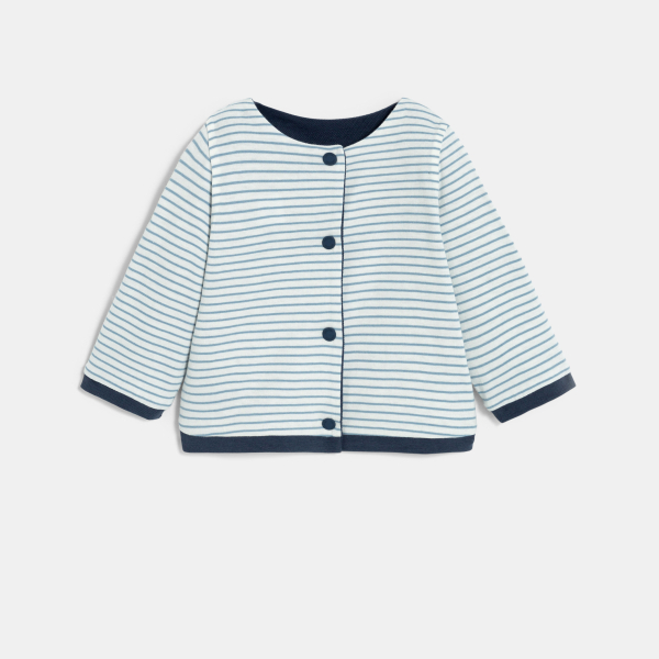 سترة ذات وجهين من قطن بيكيه باللون الأزرق للأولاد الصغار